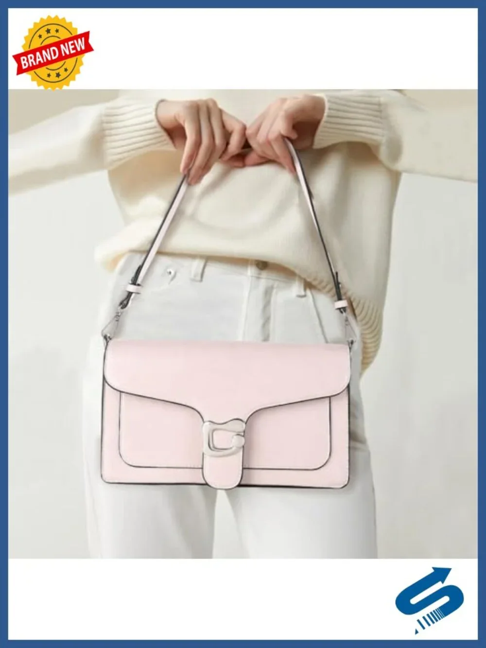 Women's Leather Crossbody Bag with 2 Straps, Large Capacity Shoulder Purse